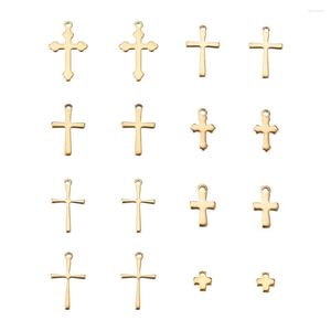 Amuletos 1 caixa de aço inoxidável dourado minúsculo slide cruz pingente de Páscoa para DIY pulseira colar brincos fazendo descobertas de joias