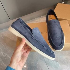 Elegant Bridals Men's casual shoes LP loafers flat low top suede Cow leather oxfords Loro&Piana Moccasins summer walk comfort loafer slip on loafer rubber sole flats