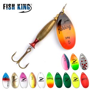 Приманки заманить Fish King 1pc Long Cast 4#-18G 5#-24G Спиннер Приманка приманка Ложка прималывает щука металлическая рыбалка для рыбалки с жесткой приманкой с крючками 230608