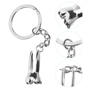 Keychains Big Molar Keychain Gifts Medarbetare Tandmetallringar unika dekorativa män