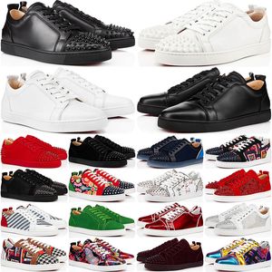 2023 Designer red Rivet bottom shoes Casual Shoe Low Christians Sneakers for Mens Womens Fashion Cut Leather Splike Loafers Vintage Luxury Spike shoes size 35-47