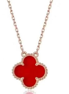 FCC0 Дизайнерские подвесные ожерелья для женщин Элегантный 4/четыре листового клевера ожерелье медальон высококачественные четки дизайнерские ювелирные ювелирные изделия 18 тыс.
