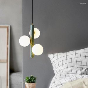 Pendant Lamps Fashion Marble Lamp Luxury Indoor Decor Hanging Lighting G9 Led Light For Living Room Bedroom Bedside Cafe