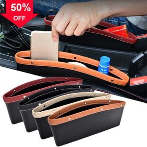 New Car Slit Box Organizer Seggiolino auto in pelle Fessura Fessura Gap Borsa portaoggetti Organizer Tasca Slot Box Accessori auto 240 * 280 * 105mm