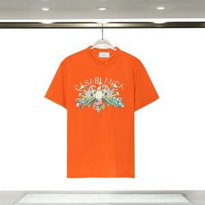 그래픽 티 티셔츠 디자이너 옷 T 셔츠 남자 tshirts casablanca 프린트 알파벳 낙서 드롭 어깨 소매 셔츠 대형 통기성