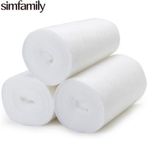 simfamily1 Forro de bambu lavável em rolo 100 folhas Rolo biodegradável descartável para troca de fraldas para bebês de 3 a 36 meses 3 a 15 kg 20189e