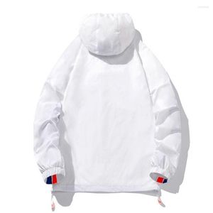 Men's Jackets Sun Protection Jacket Color Block Men Women Anti Zipper Hood Coat For Travel