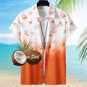 Camicie casual da uomo Camicia da uomo Estate Albero di cocco hawaiano Stampe grafiche TurndownCasual Uscire Maniche corte Stampa button-down