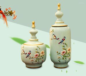 Storage Bottles European-style Ceramic Tank Home Decoration Dried Fruit Porch Wine Cabinet TV