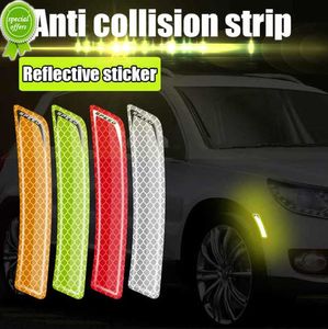 New 2Pcs Car Safety Warning Sticker Mark Car Reflective Stickers Tape Bumper Reflective Strips Decorative Car Exterior Accessories