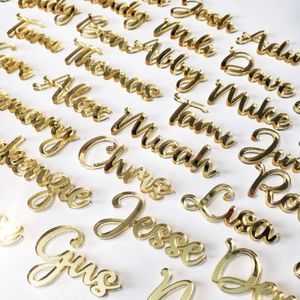 Other Event Party Supplies 20Pcs Personalized Engraved Wedding Name Place Cards Custom Wedding Birthday Party Laser Cut Name Plate Setting Table Decor 230609