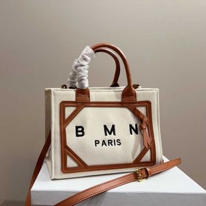 NEW Canvas Tot Bag BM Totes Women Large Capacity Leather Designers Handbags Commute Simple Shoulder Shopping Bags Fashion Purse Handbag