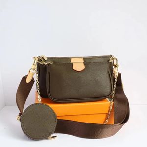 3 قطع/مجموعة نساء كتف حقيبة مصمم كلاسيكي حقيبة يد زهرة كروس الجسم السيدات محافظ Pochette Felicie Handbags Clutch Tote Messenger Shopping مع صندوق