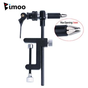 Fishing Hooks Bimoo Rotary Fly Tying Vise Tools C clamp with Steel Hardened Jaw Rotating Hook Thread Bobbin Holder Kits 230609