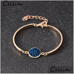 Charme Armbänder Harz Stein Druzy Armreifen Colorf Natürliche Perlen Armband Für Frauen Sommer Strand Handgemachte Funkelnde Schmuck Drop Deliv DHE6F