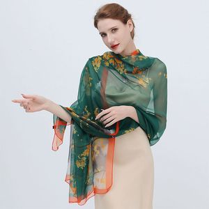 Sarongs tryck Silk Scarf Hijab Women Spring Deisgn Soft Beach Stoles Elegant Head Scarves Echarpe Shawl Satin Large Wrap Echarpe Bandana 230609