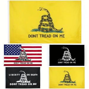 1pc, Don't Tread On Me Flag(3*5ft), Tea Party Flag With Brass Grommet, Perfect Flag For Indoor/Outdoor Hanging, Party Supplies, Party Decor, Independence Banner,