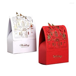 Present Wrap 30/50pcs Cartoon Hollow Bronzing Castle Pattern Candy Box For Wedding Fantasia Boxes Favors Packaging Bag Gäster