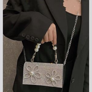 Дизайнерские женские нишевые сумки для ужина высококачественный сплошной бриллиант набор хрустальная квадратная пряжка банкетная цепь сумка стильная сумка сцепления