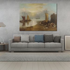 Ręcznie robiona sztuka na płótnie do wystroju domu Słońce powstają przez oparę autorstwa Josepha Williama Turnera malowanie romantyzmu grafiki krajobrazowe