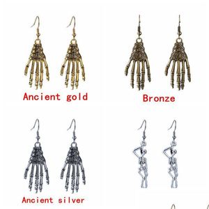 Charm Fashion Halloween Festival Skl Hand Earring For Women And Children Vintage Bones Dangle Earrings Drop Delivery Jewelry Dhiz8