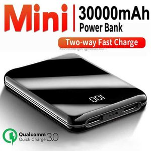 Бесплатный индивидуальный логотип Mini Pocket Portable Bank 20000MAH Двухсторонний банк быстрого зарядки HD Digital Dival Digital Ferment Battery для Xiaomi iPhone