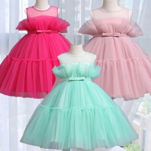 Girl's Dresses Baby Girl Dress 0-5Y Sleeveless Mesh Princess Dress Tutu born Dress Girl Wedding Party Dress Baby Girl 1st Birthday Dress 230609