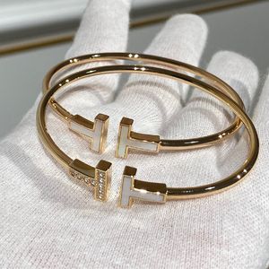 V Gold Double T Bracelet 18k Rose Gold Half Diamond Half Fritillary Coupon Fritillaria Elastic Diamond Bracelet For Women