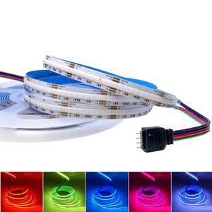 Tiras de LED RGB COB 12V 24V 810 840 LEDs/M 10MM PCB FOB Fita Flexível Luz Alta Densidade RA90 Corda Regulável Linear 5M/Rolo