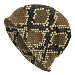 Berets snake skóra druk maska ​​homme hip hop dzianinowy kapelusz dla mężczyzn kobiety ciepłe zimowe węża czapki czapki