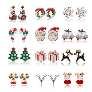 Stud Earrings Loredana And Snow Festival Gifts A Full Set Of Christmas Theme Atmosphere Girl For Women. Here Comes Santa Claus.