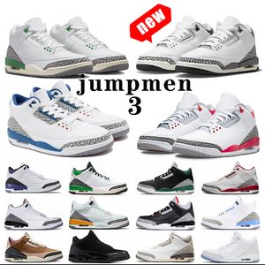 2023 Basketballschuhe Jumpmen 3 3S Wizards Hide N Männer Frauen White Cement Black Cat Fire Red Dark Iris Desert Elephant Lucky Green Racer Blue Unc Cool Grey Herren Sneakers