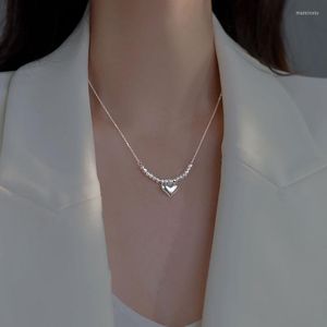 Ketten 925 Sterling Silber Kugel Halskette Funkelnde Liebe Anhänger Kragen Kette Geschenk Für Freundin Mode Einfachen Schmuck Geburtstag