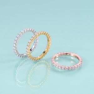 Cluster Rings Gem's Beauty Zircon Eternity Ring 14K Rose Gold Filled 925 Sterling Silver Wedding Fine Jewelry For Women