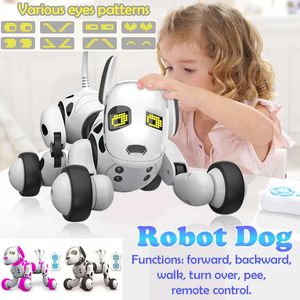 スマートロボットドッグ2.4Gワイヤレスリモートコントロールインテリジェントトーキングウォークダンスロボット犬教育玩具電子ペットキッズギフト