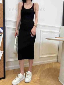 Basic & Casual Dresses Designer High end Spring/Summer Spicy Girls Sexy Elegant Black Knitted Strap Skirt MLGX