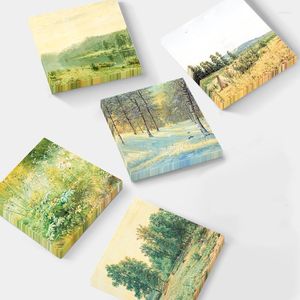 Sheets/Set Ivan I. Shishkin Art Painting Series Memo Pads Sticky Notes Creative DIY Journal Decoration Gift Stationery