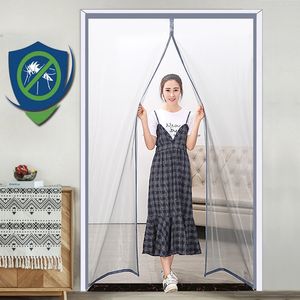 Sheer Curtains Magnetic Screen Door Curtain Anti Mosquito Net Fly Insect Mesh Automatic Closing Custom Size Easy Installation 230609