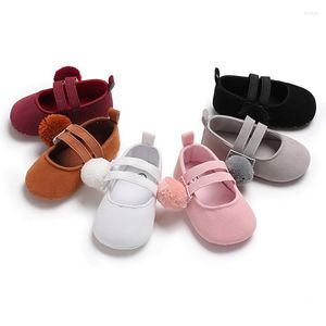 First Walkers Hair Ball Baby Shoes Born Cotton Girl Soft 6 Color Princess Prewalke