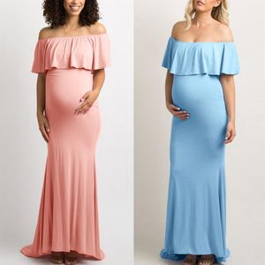 Moderskapsklänningar för po shoot graviditetspografi rekvisita maxi klänning klänning gravid3119