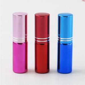 300 X 5ml UV Small Refillable Perfume Bottle Blue Red Glass Fragrance atomizer 1/6oz Mist spray Liquid Containerhigh qty Qsaae