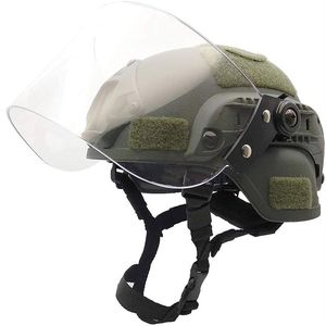 Leichter Schnellschutzhelm Mich 2000 mit Anti-Riot-Sonnenschutz-Schiebebrille und Seitenschienen-NVG-Halterung 2843