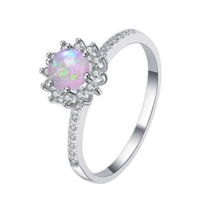 S925 Anéis de casamento de prata esterlina Stone da lua feminina Aubao Opal Colorido Radiance Jóias Fabricante de jóias