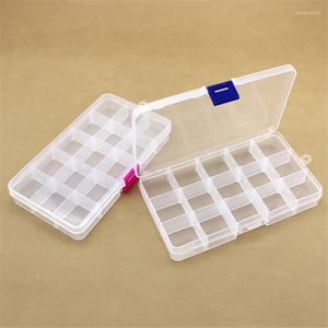 Jewelry Pouches Plastic 15 Slots Adjustable Tool Box Case Craft Organizer Storage Beads Carrying Cases Kit
