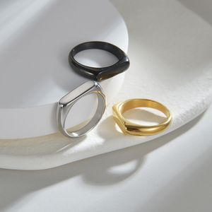 Design de letras gravadas personalizadas, joias de casamento, logotipo a laser, banhado a ouro, anéis de aço inoxidável, charme unissex, acessório de moda