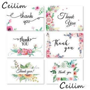 Other Cartoon Mini Greeting Cards 6 And Envelopes Per Set For Thank You Birthday Christmas Wholesale Stationery Drop Delivery Jewelr Dhxbo