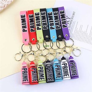 0C75 Keychains Lanyards Fashion Prime Drink 3D Rubber Keychain Söta flaskkedjor för män Kvinnor Prydnadsbilsäck Pendant Keyring Accessories Gift