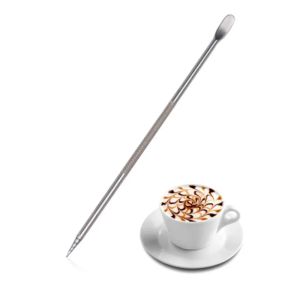 Stainless Steel Coffee Art Needles Pen Barista Tool for Cappuccino Latte Espresso Decorating Coffee JN10