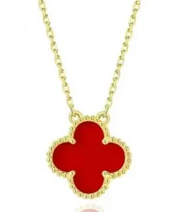 EE SW4 Designer Pendant Neckor for Women Elegant 4/Four Leaf Clover Locket Halsband Högkvalitativ Choker -kedjor Designer Smycken 18K Pläterad guldflickor gåva