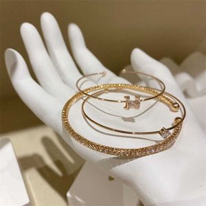 Charm Bracelets Bangle High female Xia Xiaozhong diamond inlaid Adjustable Bracelet Fashion design sense versatile light luxury exquisite jewelry